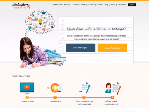 Redação Perfeita — essay correction product landing page